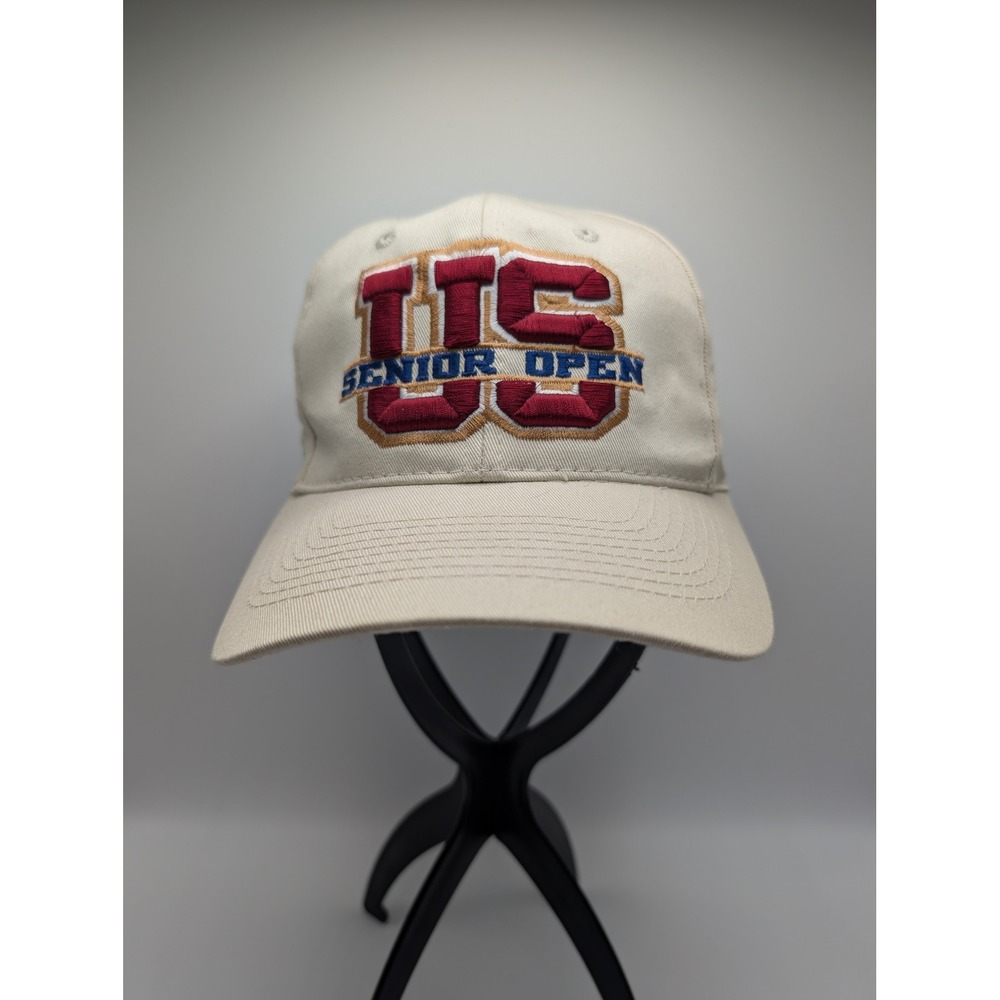 Vintage 1999 US Senior Open Golf Hat Ahead Volunteer Cream Embroidered Cap